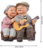 BESPORTBLE Loving Elderly Couple Figurines, Old Married Couple Figure,Resin Husband and Wife Statue Grandparents Parents Figure for Wedding Anniversary Birthday Present Home Decors
