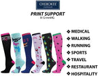 Cherokee Women's 10-15mmHg Compression Socks – Fun Print Knee Highs with Light Support, Soft Feel - PRINTSUPPORT
