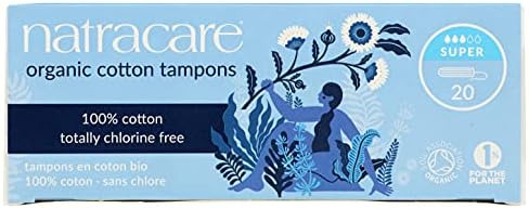 Natracare Non-Applicator 100% Organic Cotton Tampons, Super, Totally Chlorine Free, Biodegradable and Compostable (12 Pack, 240 Tampons Total)