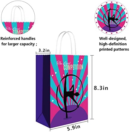 16 PCS Gymnastics Party Bags With Handles Gymnastics Birthday Party Supplies Gymnastics Party Favors Gymnastics Gifts For Girls Boys Teens Gymnasts Coach Gymnastics Party Decorations