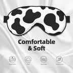 Cow Print Sleep Mask for Women Men, Soft and Comfortable Eye Mask with Adjustable Strap for Travel Yoga Nap Sleeping