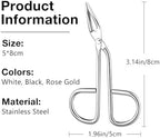 3-Piece Tweezers Set Scissor Handle Slant Tip Eyebrow Tweezers Eyebrow Plucker Tweezers for Facial Hair Removal Includes Black, Silver, & Rose Pink