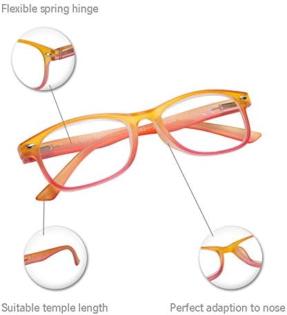 EYEGUARD 4 Pack Reading Glasses for Women Fashion Colorful Gradient Readers