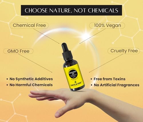 Earth N Pure Patchouli Essential Oil Natural & Therapeutic Grade for Aromatherapy, Skin & Hair Care with Glass Dropper 15 ml