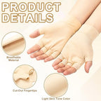 3 Pairs Elderly Skin Thin Protector Gloves Tone Fingerless Gloves Bruise Abrasion Protective to Cover Bruising