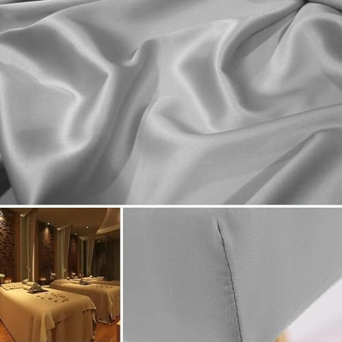 Massage Table Sheet, 27.56x74.8 Massage Bed Cover with Face Hole,Elastic All-Round Wrap Massage Bed Cover Washable Reusable Massage Table Blanket (Grey)