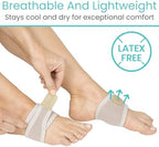 Vive Foot Arch Support Brace (Pair) - Wrap Corrector for Flat Feet, Plantar Fasciitis, Pain Relief - Compression Sleeve Strap, Gel Bands Inserts for Women & Men (Beige)
