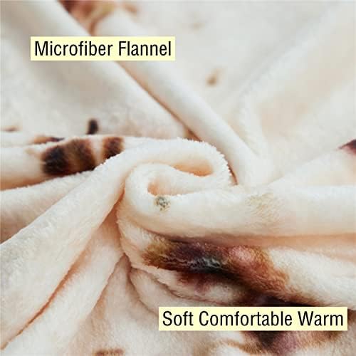 Tortilla Food Creations Blanket Fun Novelty Double Sided Taco Pattern Soft Flannel Throw Blanket Warp Adults Kids Dia 60 inch