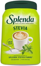 SPLENDA Stevia Zero Calorie Sweetener, Plant Based Sugar Substitute Granulated Powder, 19 oz Jar
