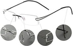 Agstum Pure Titanium Rimless Flexible Frame Optical Hingeless Eyeglasses