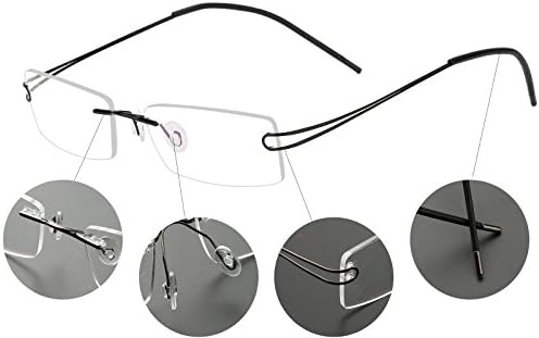 Agstum Pure Titanium Rimless Flexible Frame Optical Hingeless Eyeglasses