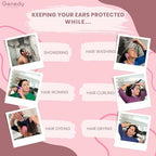 Ear Covers for Shower, Heat and Hair Dye Protection - Black - Waterproof Ear Covers for Washing Hair - Reusable Silicone Ear Caps For Hair Dye - Ear Protectors From Heat Styling and Dryer