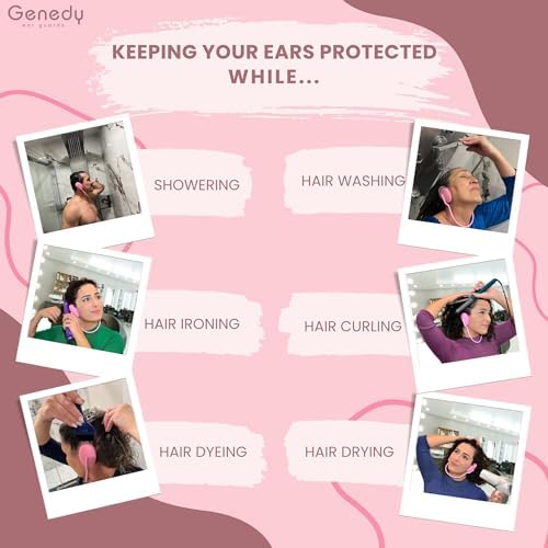 Ear Covers for Shower, Heat and Hair Dye Protection - Black - Waterproof Ear Covers for Washing Hair - Reusable Silicone Ear Caps For Hair Dye - Ear Protectors From Heat Styling and Dryer