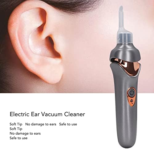 Ear Wax Removal Tool, Upgraded Ear Cleaner with LED Light, Electric Vacuum Ear Wax, Earwax Removal Kit, and Comfortable Earwax Remover for Adults and Kids (Black)
