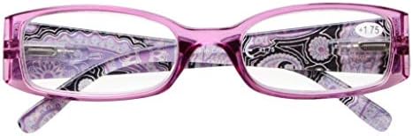 Eyekepper 5-Pack Spring Hinges Tiger Patterned Temples Reading Glasses Includes Sunshine Readers Women +1.75