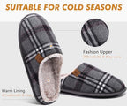 COFACE Womens Cozy Memory Foam Scuff Slippers Ladies Fuzzy Warm Slip On House Shoes With Arch Support, Indoor Outdoor Rubber Sole