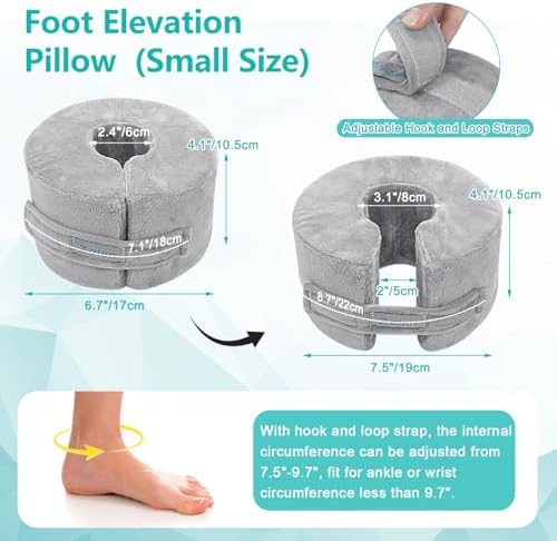 Zelen Foot Elevation Pillow Ankle Heel Elevator Wedge Foot Support Pillow Medical Ankle Cushion for Bed Sore Pressure Ulcer Sleeping Feet Leg Rest Elevated Support Foam Surgery Recovery (Small, 1PCS)