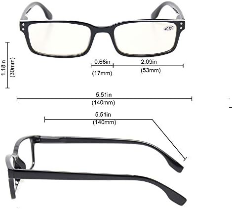 Kerecsen Computer Glasses 2 Pair UV Protection, Anti Blue Rays, Anti Glare and Scratch Resistant Computer Reading Glasses (Black, 0.00, multiplier_x)