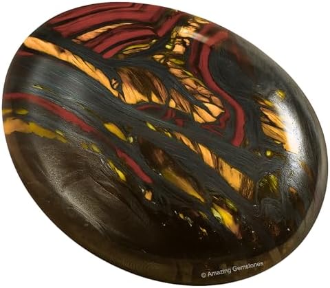 Amazing Gemstone Iron Tiger Eye Crystals and Healing Stones - Large Palm Stone Crystals Piedra - Crystal for Good Luck, Balanced Positive Energy, Meditation - Unique Stocking Stuffers, Gifts for Women