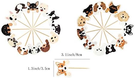 Set of 24 Puppy Cupcake Toppers Dog Adoption Pet Birthday Party Cake Decoration Supplies