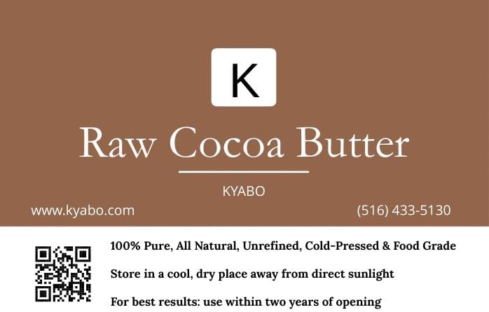 Kyabo 100% Pure and All Natural Cocoa Butter - 3lb - Food Grade - great for making lip balm, cream, hair products, candle, hair removal and craft projects - Made with Organic Cacao