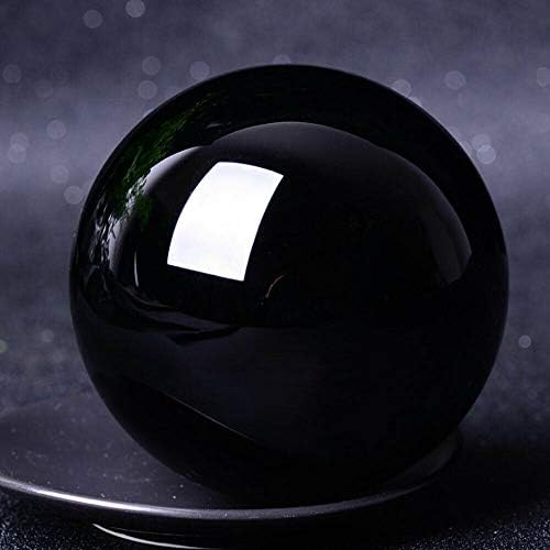 20-60mm Asian Natural Black Obsidian Sphere Quartz Crystal Magic Ball Healing Reiki Rock Stone Collectibles Without Base (Size : 40mm)