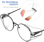 Ipetboom Safety Glasses Side Shields - 2 Pairs Universal PC Clip-on Protective Eye Shields Transparent Side Wings for Over Eyeglasses Eye Protection Fits Most Eyewear