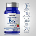 Piping Rock Vitamin B12 1000 mcg Sublingual | 120 Tablets | as Methylcobalamin | Berry Flavor | Vegetarian, Non-GMO, Gluten Free Supplement