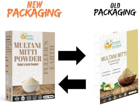 Multani Mitti Earth Clay (Bentonite & Kaolin), 100% Natural Indian Healing Clay Mask for Skin Care, Natural Deep Cleansing, Pure Grade Facial Mask, Calcium & Sodium Clay, 5.3 oz