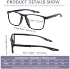 Progressive Multifocal Reading Glasses for Men Photochromic Gray Sunglasses Sports Style Blue Light Blocking Readers