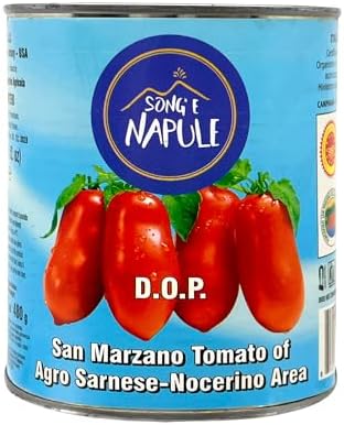 Song' E Napule San Marzano DOP Authentic Whole Peeled Plum Tomatoes, 28 Ounce (Pack of 6)