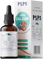 Calcium Liquid for Dogs & Cats - Multivitamin for Dog - Calcium for Dogs - Fortified Vitamins A, C & D - Bone & Teeth Health, Immune Support, and Overall Pet Wellness – 2 Fl. Oz.