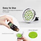 ttstar Car Diffuser Vent Clip - 30mm Aromatherapy Essential Oil Car Diffuser Vent Clips with 36 Refill Pads (3 Lotus Vent Clips, Metal)