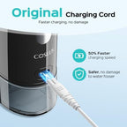 COSLUS Original Water Flosser Charger: for Aquasonic, Nicwell, Oralfree, Nicefeel, Hangsun, Tovendor, Zerhunt Figure-8 Replacement Charger Water Flosser, Dental Pick Charger Cord, USB A White