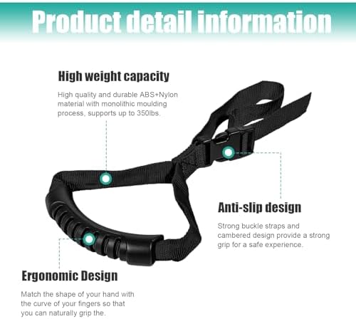 Car Adjustable Grab Handle, Portable Auto Door Safety Supporting Grab Band for Elderly Disabled with Nylon Grip, Vehicle Mobility Assist Device for Car Truck Lorry (Black)