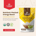 LiveKuna Organic Banana Flour - Gluten Free All Purpose Flour Alternative For Baking & Cooking Recipes - Grain Free Vegan Banana Flour, Rich In Fiber & Vitamins for Keto & Paleo Diets, 32oz Bag