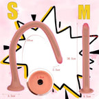 Lewose 2-in-1 19" Silicone Extra Long Realistic Dildo Enema Douche, Hollow Extended Shower Anal Plug for Men & Women G Spot Prostate Massage Butt Plug Dildos BDSM Sex Toys for Adults Male Female (S)