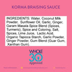 HEARTH&THYME Traditional Indian Curry Korma Braising Sauce 22.5 oz Made with Fragrant Spices and Fresh Garlic and Ginger. Not Another Simmer Sauce