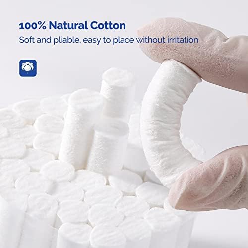 JMU 2000 Pcs Dental Cotton Rolls #2, 1.5'' Rolled Cotton Non-Sterile High Absorbent Cotton Rolls Nosebleed Stopper