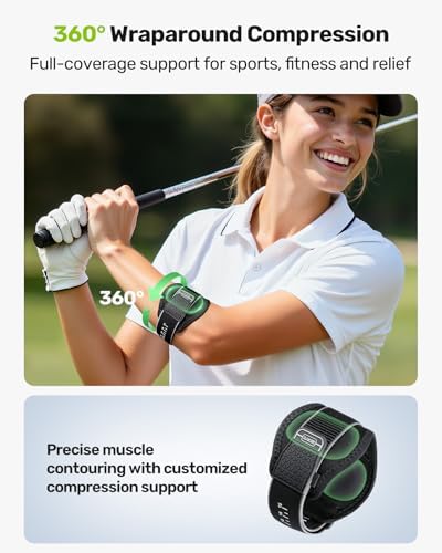 Upgraded Tennis Elbow Brace for Men Women with 2 Silicone Pads, Adjustable Golfers & Tennis Elbow Strap for Tendonitis Pain Relief, Support for Sports, Fits Forearm 7.1''-14', Gray