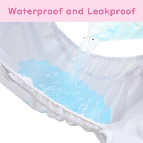 Littleforbig Washable Adjustable Reusable Waterproof Cloth Adult Diaper Wrap Cover One Size - I Love Mommy White