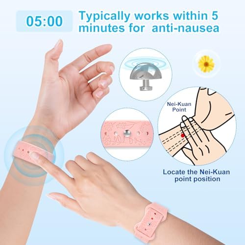 Acupressure Nausea Bands for Morning Sickness Relief，Adjustable Motion Sickness Bands, Sea Sickness Wristbands for Cruise Travel Essentials-Starlight