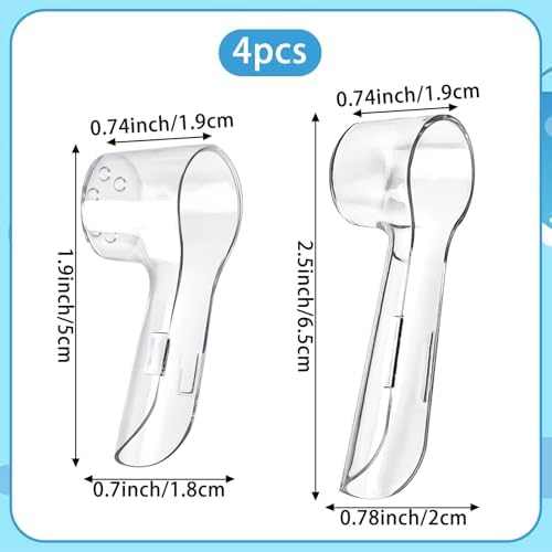 Fowecelt 4 Pack Toothbrush Cover Caps Compatible with Oral B Replacement Heads for Protecting Oral B Brush Heads Electric Toothbrush Portable Travel Brush Heads Caps Convenience for Travel Use