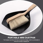 ABOOFAN Mini Broom and Dustpan Set with Handles, Portable Household Cleaning Tool, 2pcs Whisk Broom and Dustpan for Desktop and Office Use