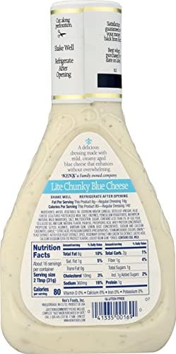 Ken's Steak House Lite Chunky Blue Cheese Dressing (16 Fl Oz, Pack of 2)
