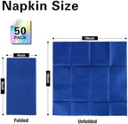 Royal Blue Napkins Hand Towels Disposable, Linen Feel Dinner Napkins with Prefolded Built-in Flatware Pocket, Guest Paper Hand Towels For Wedding, Dinner Or Party (16x16in, 50Pack）