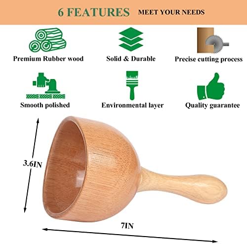 Komogir Handhleld Wooden Massage Cup Wood Therapy Massage Tool Body Sculpting Tools for Maderoterapia,Lympahtic Drainage,Anti-Cellulite,Muscle Pain Relief