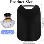 Bremorou Double Layer Stretchable Adult Bibs, Reusable Waterproof Washable Clothing Protector Feeding Bib For Men Women And Seniors Large Adult Bibs For Eating (Black)