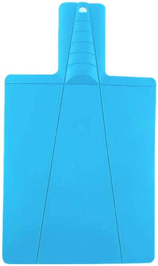 SEIWEI Folding Cutting Board, Portable Foldable Plastic Chopping Board with Hanging Hole, Non Slip Flexible U-Shaped Design for Easy Food Transfer Kitchen Meat Vegetables Fruits (Blue)