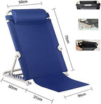 Adjustable Padded Bed Backrest Portable Folding Adjustable Sit-Up Back Rest Multi-Function Back Rest Support Change Angle of Backrest for Neck Head and Lumbar Support,Blue for Bed